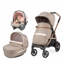 Carucior 3 in 1 Peg Perego Book, SLK, 0 - 22 kg, Mon Amour, Bej / Roz